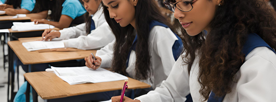 students writing cxc exam in guyana