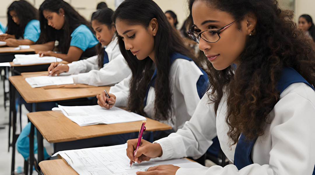 students writing cxc exam in guyana