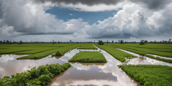 Rain flooding Guyana Farming