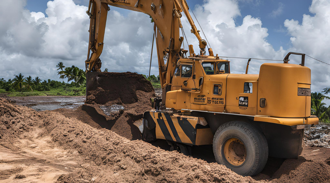 Pilling work in Eccles, Guyana