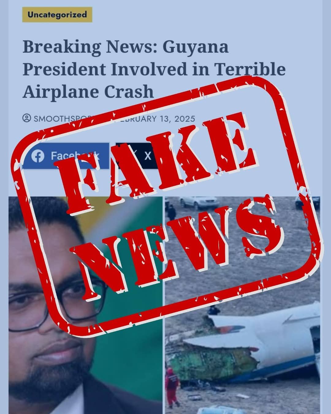 Guyana Plane Crash Fake News